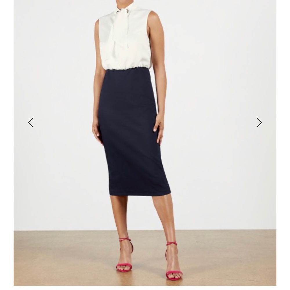 Ted Baker Long Navy Pencil Skirt